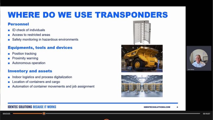 Webinar Transponder for Mine Safety